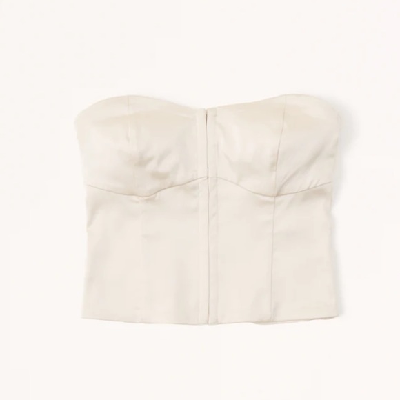 Abercrombie & Fitch Tops - Strapless Hook-and-Eye Corset Top - Cream